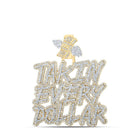 10kt Yellow Gold Men's Round Diamond TAKIN EVERY DOLLAR Charm Pendant - Captivating 3 - 5/8 Cttw Men's Diamond Pendant - Splendid Jewellery