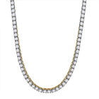 10kt Yellow Gold Men's Round Diamond Tennis Chain Necklace - 25 - 3/8 Cttw - Splendid Jewellery