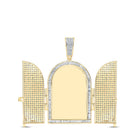 10kt Yellow Gold Men's Round Diamond Tomb Doors Memory Charm Pendant - 7 Cttw - Splendid Jewellery
