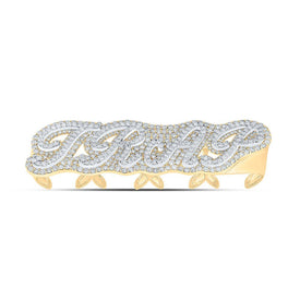 10kt Yellow Gold Mens Round Diamond TRAP 4 - Finger Ring 15 Cttw | Magnificent Men's Jewelry - Splendid Jewellery