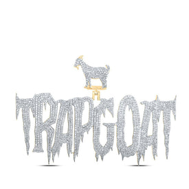 10kt Yellow Gold Men's Round Diamond TRAP GOAT Charm Pendant - 4 - 3/4 Cttw | Splendid Jewellery - Splendid Jewellery
