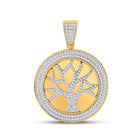 10kt Yellow Gold Men's Round Diamond Tree of Life Charm Pendant 7/8 Cttw - A Captivating Symbol of Strength and Growth - Splendid Jewellery