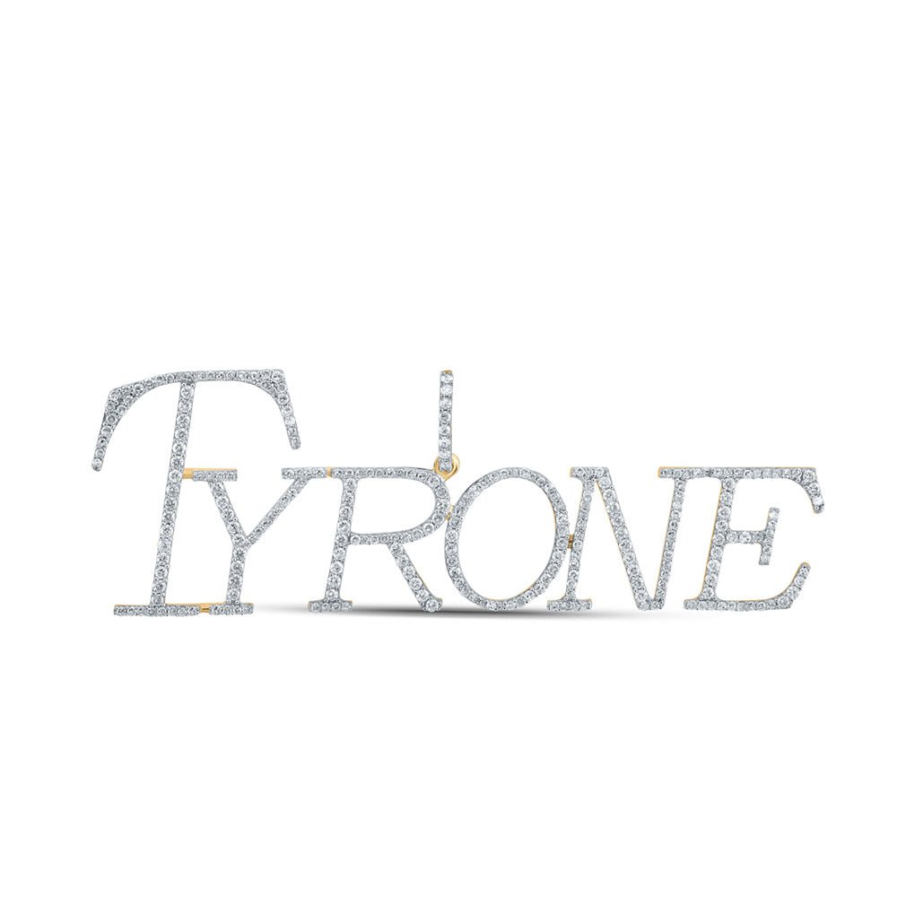 10kt Yellow Gold Men's Round Diamond Tyrone Charm Pendant - Captivating Elegance - Splendid Jewellery