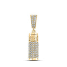 10kt Yellow Gold Men's Round Diamond Urn Cylinder Charm Pendant - 1 Cttw | Splendid Jewellery - Splendid Jewellery