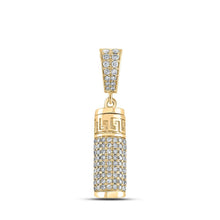 Load image into Gallery viewer, 10kt Yellow Gold Men's Round Diamond Urn Cylinder Charm Pendant - 1 Cttw | Splendid Jewellery - Splendid Jewellery