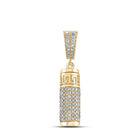 10kt Yellow Gold Men's Round Diamond Urn Cylinder Charm Pendant - 1 Cttw | Splendid Jewellery - Splendid Jewellery