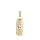 10kt Yellow Gold Men's Round Diamond Urn Memorial Charm Pendant - 2 Cttw | Splendid Jewellery - Splendid Jewellery