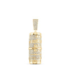 10kt Yellow Gold Men's Round Diamond Urn Memorial Charm Pendant - 2 Cttw | Splendid Jewellery - Splendid Jewellery
