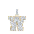 10kt Yellow Gold Men's Round Diamond W Initial Letter Charm Pendant - 1 - 3/4 Cttw - Splendid Jewellery