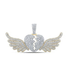 10kt Yellow Gold Men's Round Diamond Wing Broken Charm Pendant - Captivating and Dazzling Jewelry - Splendid Jewellery