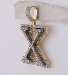 10kt Yellow Gold Men's Round Diamond X Initial Letter Charm Pendant - 2 - 1/3 Cttw | Splendid Jewellery - Splendid Jewellery