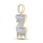 10kt Yellow Gold Men's Round Diamond Z Drip Letter Charm Pendant - 3/4 Cttw - Splendid Jewellery