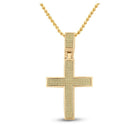 10kt Yellow Gold Men's Round Yellow Color Enhanced Diamond Cross Charm Pendant 1/2 Cttw | Splendid Jewellery - Splendid Jewellery