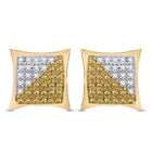 10kt Yellow Gold Men's Round Yellow Diamond Cluster Earrings - 1/4 Cttw | Splendid Jewellery - Splendid Jewellery
