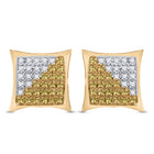 10kt Yellow Gold Men's Round Yellow Diamond Cluster Earrings - 1/4 Cttw | Splendid Jewellery  Top View from Splendid Jewellery