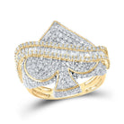 10kt Yellow Gold Men's Spade Cluster Diamond Ring - 2 - 3/4 Cttw - Splendid Jewellery