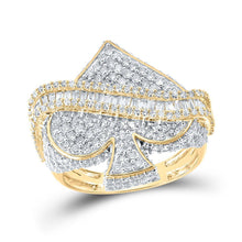 Load image into Gallery viewer, 10kt Yellow Gold Men's Spade Cluster Diamond Ring - 2 - 3/4 Cttw - Splendid Jewellery