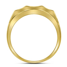 Load image into Gallery viewer, 10kt Yellow Gold Men&#39;s Sparkling Diamond Cluster Band Ring - 1/3 Cttw  Side View from Splendid Jewellery
