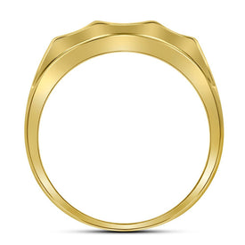 10kt Yellow Gold Men's Sparkling Diamond Cluster Band Ring - 1/3 Cttw - Splendid Jewellery