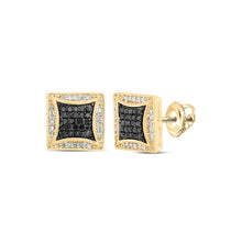 Load image into Gallery viewer, 10kt Yellow Gold Men's Square Black Diamond Earrings - 1/3 Cttw | Splendid Jewellery - Splendid Jewellery