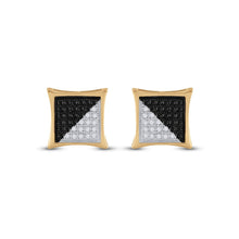 Load image into Gallery viewer, 10kt Yellow Gold Men's Square Black Diamond Earrings - 1/4 Cttw | Splendid Jewellery - Splendid Jewellery