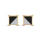 10kt Yellow Gold Men's Square Black Diamond Earrings - 1/4 Cttw | Splendid Jewellery - Splendid Jewellery