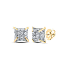 10kt Yellow Gold Men's Square Diamond Earrings - 1/2 Cttw | Exquisite Jewellery - Splendid Jewellery