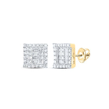 Load image into Gallery viewer, 10kt Yellow Gold Men's Square Diamond Earrings - 1/2 Cttw | Exquisite Jewellery - Splendid Jewellery