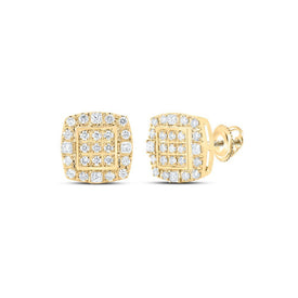 10kt Yellow Gold Men's Square Diamond Earrings - 1/2 Cttw | Splendid Jewellery - Splendid Jewellery