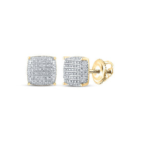 10kt Yellow Gold Men's Square Diamond Earrings - 1/2 Cttw | Splendid Jewellery - Splendid Jewellery