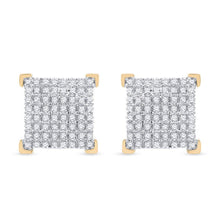 Load image into Gallery viewer, 10kt Yellow Gold Men's Square Diamond Earrings - 1/3 Cttw | Exquisite Jewellery - Splendid Jewellery