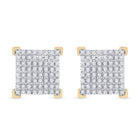 10kt Yellow Gold Men's Square Diamond Earrings - 1/3 Cttw | Exquisite Jewellery - Splendid Jewellery