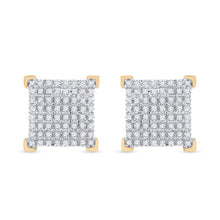 Load image into Gallery viewer, 10kt Yellow Gold Men's Square Diamond Earrings - 1/3 Cttw | Exquisite Jewellery - Splendid Jewellery