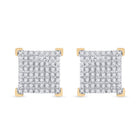 10kt Yellow Gold Men's Square Diamond Earrings - 1/3 Cttw | Exquisite Jewellery - Splendid Jewellery
