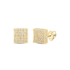 10kt Yellow Gold Men's Square Diamond Earrings - 1/3 Cttw | Luxurious Jewellery - Splendid Jewellery