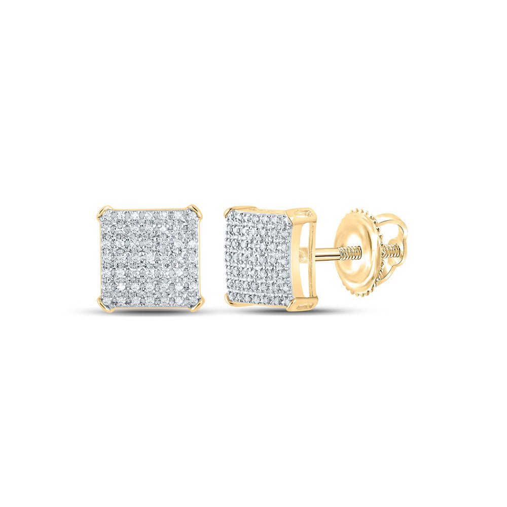 10kt Yellow Gold Men's Square Diamond Earrings - 1/3 Cttw | Splendid Jewellery - Splendid Jewellery