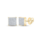 10kt Yellow Gold Men's Square Diamond Earrings - 1/3 Cttw | Splendid Jewellery - Splendid Jewellery