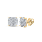 10kt Yellow Gold Men's Square Diamond Earrings - 1/3 Cttw | Splendid Jewellery - Splendid Jewellery