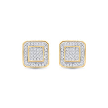 Load image into Gallery viewer, 10kt Yellow Gold Men's Square Diamond Earrings - 1/4 Ct.t.w. - Splendid Jewellery