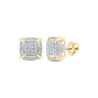 10kt Yellow Gold Men's Square Diamond Earrings - 1/4 Cttw | Exquisite Jewellery - Splendid Jewellery