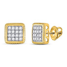 10kt Yellow Gold Men's Square Diamond Earrings - 1/4 Cttw | Splendid Jewellery - Splendid Jewellery