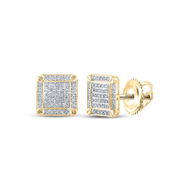 10kt Yellow Gold Men's Square Diamond Earrings - 1/4 Cttw | Splendid Jewellery - Splendid Jewellery