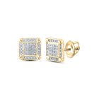 10kt Yellow Gold Men's Square Diamond Earrings - 1/5 Cttw | Exquisite Jewellery - Splendid Jewellery