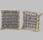 10kt Yellow Gold Men's Square Diamond Earrings - 1/6 Ct.t.w. product Side View from Splendid Jewellery