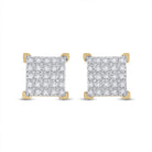 10kt Yellow Gold Men's Square Diamond Earrings - 1/6 Cttw | Splendid Jewellery - Splendid Jewellery
