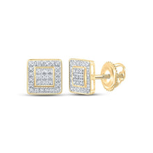 Load image into Gallery viewer, 10kt Yellow Gold Men's Square Diamond Earrings - Exquisite Brilliance - Splendid Jewellery