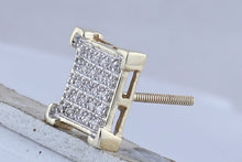 Load image into Gallery viewer, 10kt Yellow Gold Men&#39;s Square Diamond Earrings - Stunning 1/6 Cttw Sparklers product Side View 2 from Splendid Jewellery