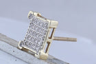 10kt Yellow Gold Men's Square Diamond Earrings - Stunning 1/6 Cttw Sparklers product Side View 2 from Splendid Jewellery