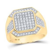 Load image into Gallery viewer, 10kt Yellow Gold Mens Square Diamond Ring - 1 Cttw - Splendid Jewellery
