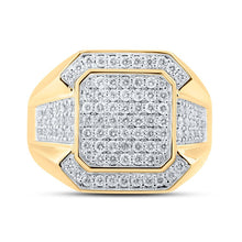 Load image into Gallery viewer, 10kt Yellow Gold Mens Square Diamond Ring - 1 Cttw - Splendid Jewellery